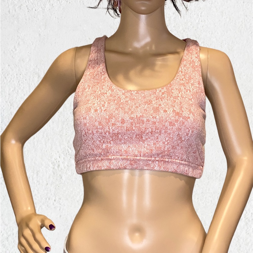 Gymshark Fleur Texture Moroccan Brick Marled Athletic Sports Bra Size Medium EUC - Picture 3 of 7